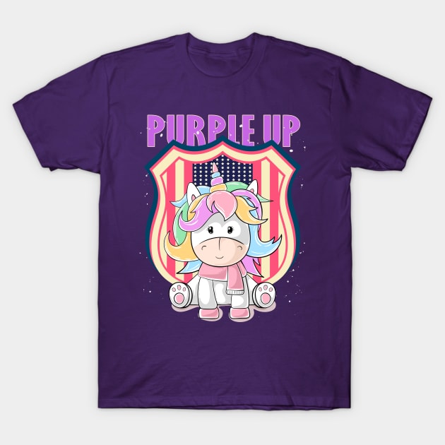 Purple Up Military Child Purple-Up Unicorn for Unicorn Lover T-Shirt by alcoshirts